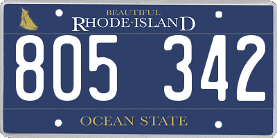 RI license plate 805342