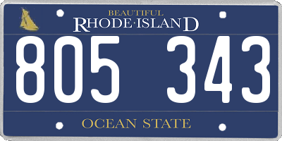 RI license plate 805343