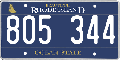 RI license plate 805344