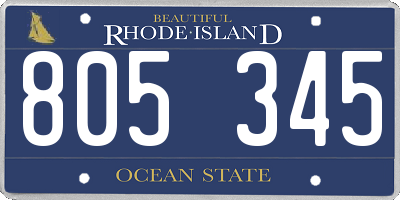 RI license plate 805345