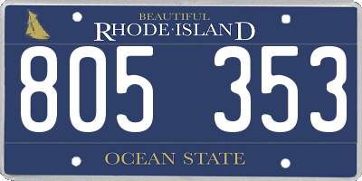 RI license plate 805353