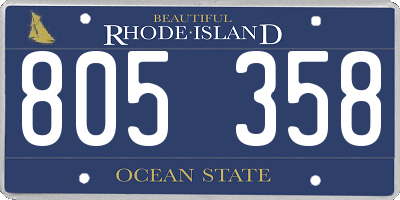 RI license plate 805358