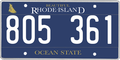 RI license plate 805361