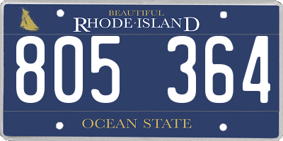 RI license plate 805364