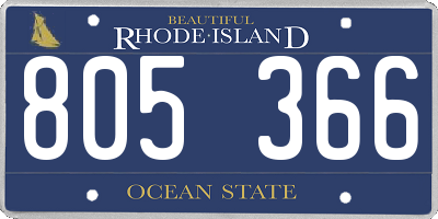 RI license plate 805366