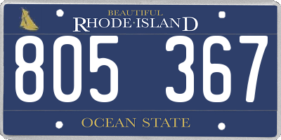 RI license plate 805367