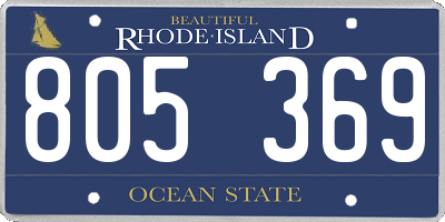 RI license plate 805369