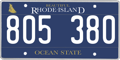 RI license plate 805380