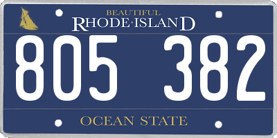 RI license plate 805382