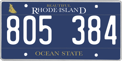 RI license plate 805384