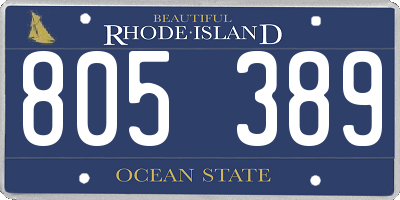 RI license plate 805389