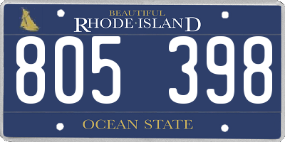 RI license plate 805398