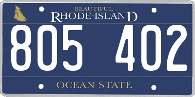 RI license plate 805402