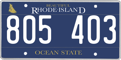 RI license plate 805403