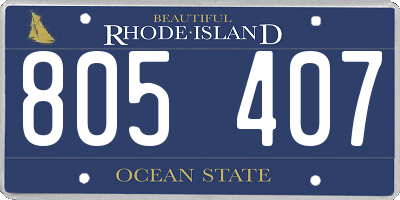 RI license plate 805407