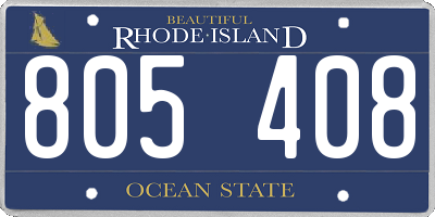 RI license plate 805408