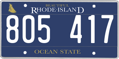RI license plate 805417
