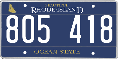 RI license plate 805418