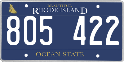 RI license plate 805422