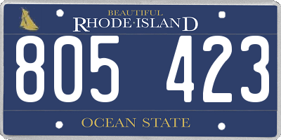 RI license plate 805423
