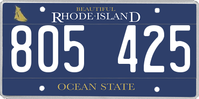 RI license plate 805425