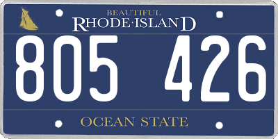 RI license plate 805426