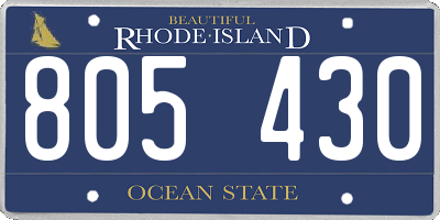 RI license plate 805430