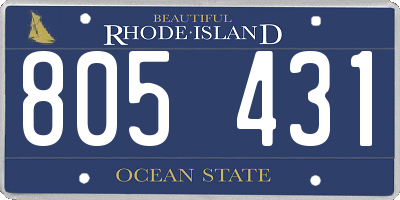 RI license plate 805431