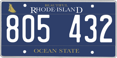 RI license plate 805432