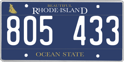 RI license plate 805433