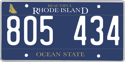 RI license plate 805434