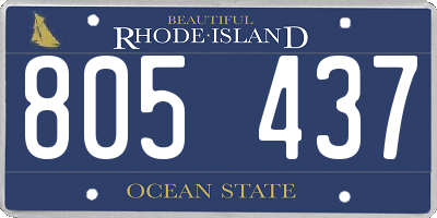 RI license plate 805437