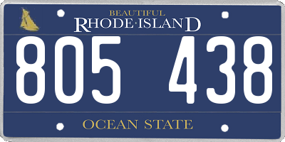 RI license plate 805438