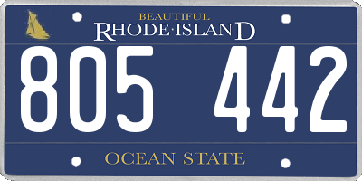 RI license plate 805442