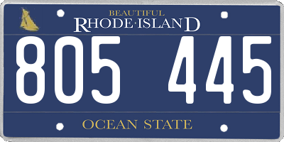 RI license plate 805445