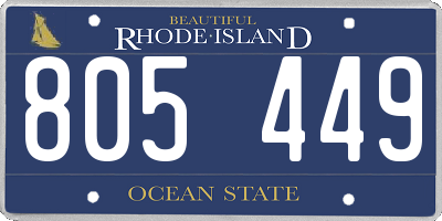 RI license plate 805449