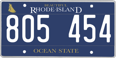 RI license plate 805454