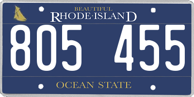 RI license plate 805455