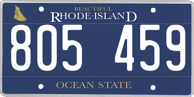 RI license plate 805459
