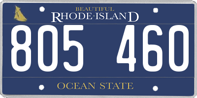 RI license plate 805460