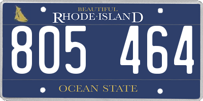 RI license plate 805464