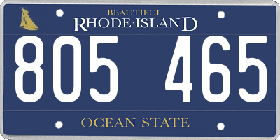 RI license plate 805465