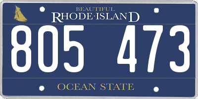 RI license plate 805473