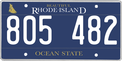 RI license plate 805482