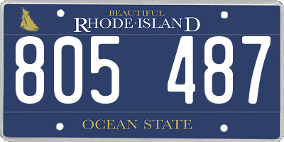 RI license plate 805487