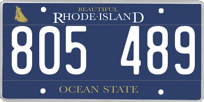 RI license plate 805489