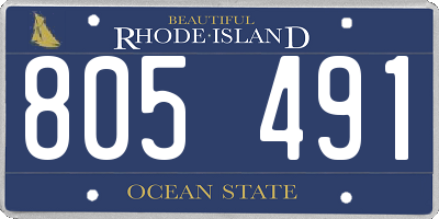 RI license plate 805491