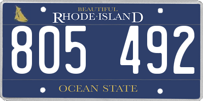 RI license plate 805492
