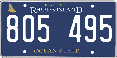 RI license plate 805495