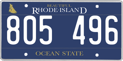 RI license plate 805496